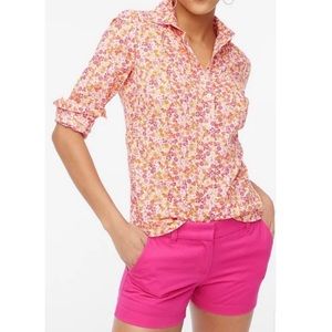 🆕 J. Crew Button Down Long Sleeve Top with Signature Print. NWT